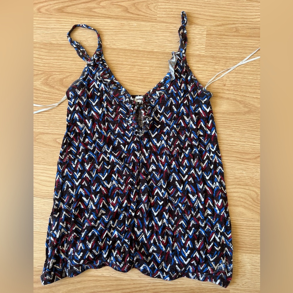 Kismet Blue and White Ruffled Camisole